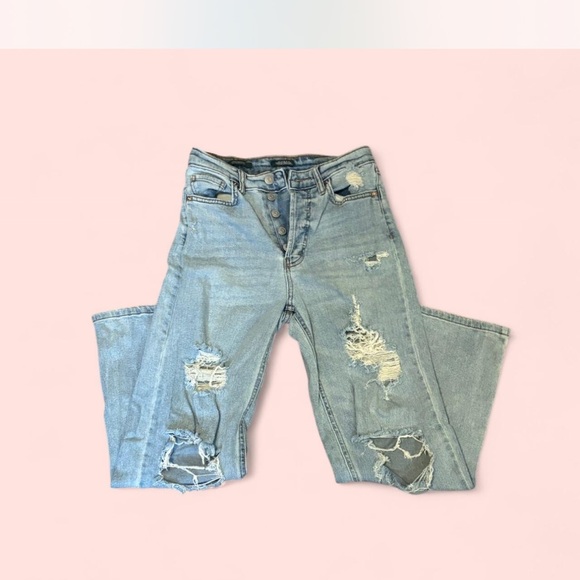 Wild Fable Light Blue Distressed Straight Leg Jeans - Picture 3 of 5